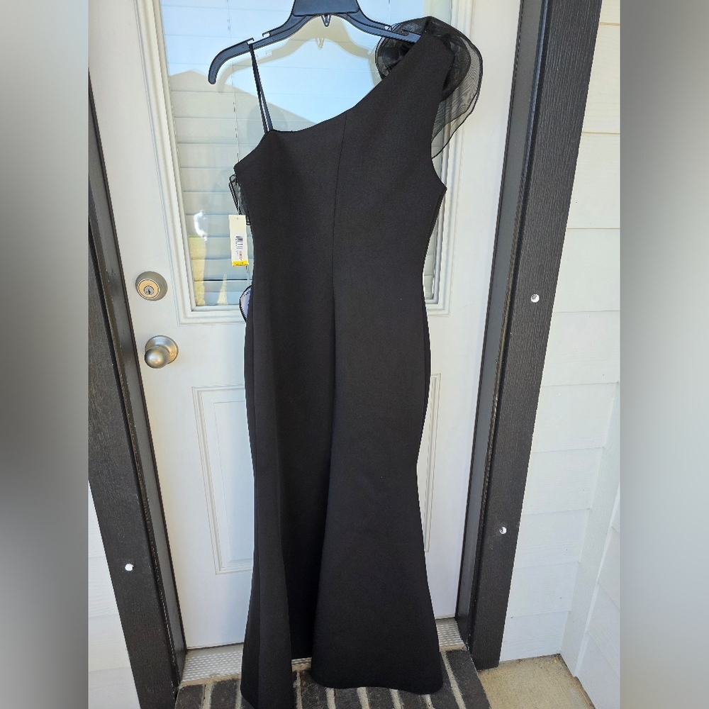 $208 Eliza J Women One-Shoulder Rosette-Detail Evening Gown Sz 10 NWT Old Money - Picture 13 of 14